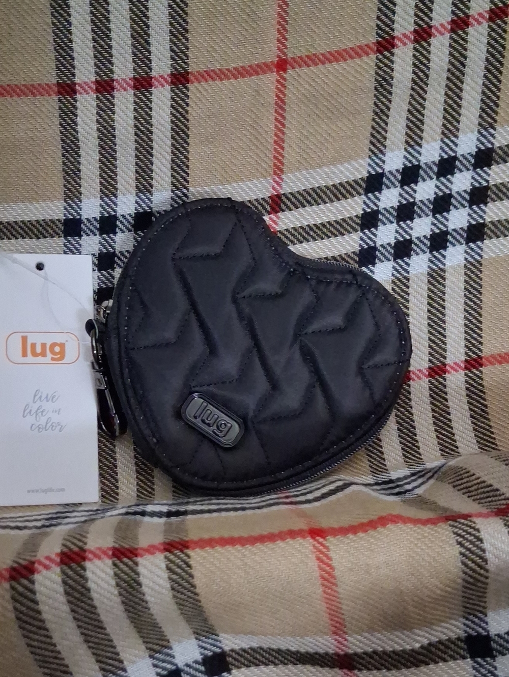 lug Black Quilted Heart Card & Key Pouch